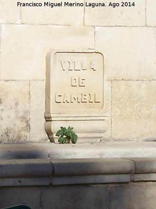 Fuente de la Moraleda - Fuente de la Moraleda. Cartela