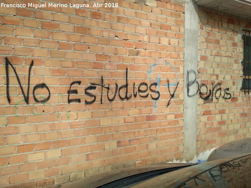 Curiosidades - Curiosidades. Pintada en frente del instituto. Valdepeas de Jan