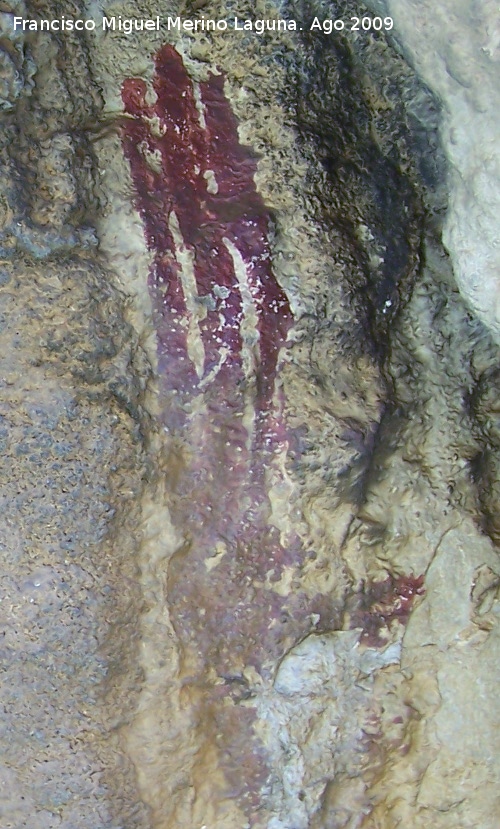 Pinturas rupestres del Abrigo de las Palomas - Pinturas rupestres del Abrigo de las Palomas. Figura de la derecha