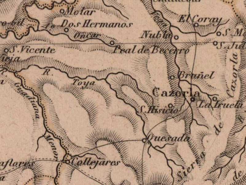 Castillo de Nubla - Castillo de Nubla. Mapa 1862