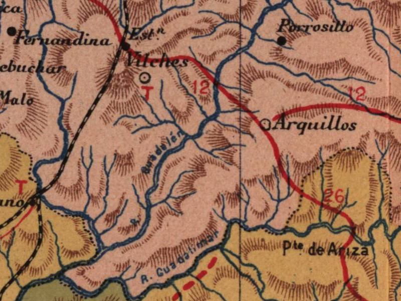 Minas de Linares - Minas de Linares. Mapa 1901