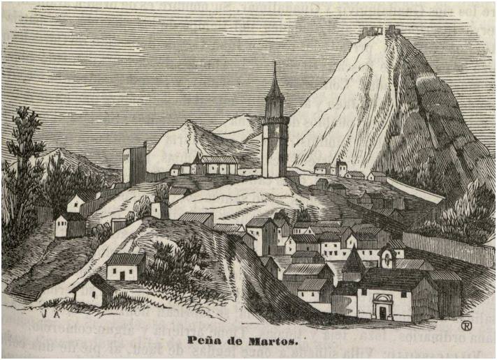 Martos - Martos. La ciudad de Martos. Grabado de 1845