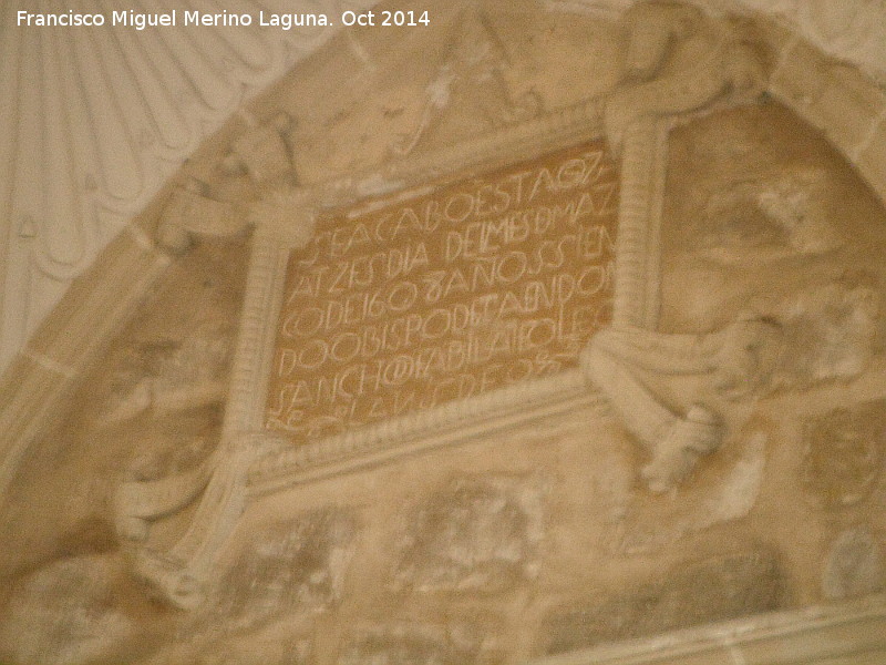 Iglesia de San Pedro Ap�stol - Iglesia de San Pedro Ap�stol. Inscripci�n