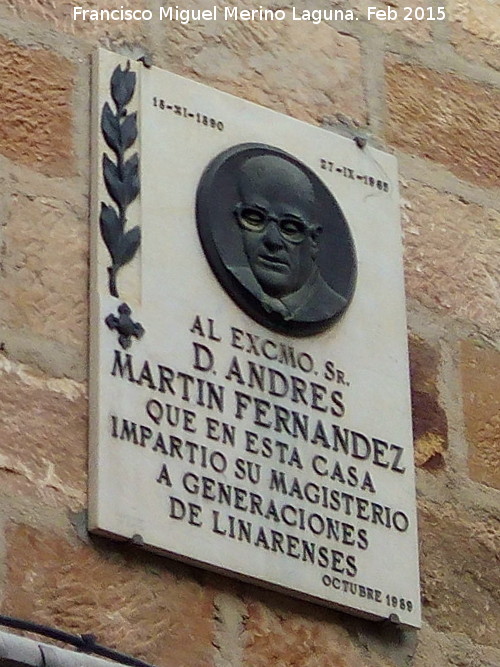 Casa de Andrs Martn Fernndez - Casa de Andrs Martn Fernndez. Placa