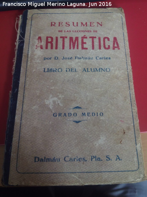 Historia de Montiz�n - Historia de Montiz�n. Libro de aritm�tica de 1944. Colegio de Aldeahermosa