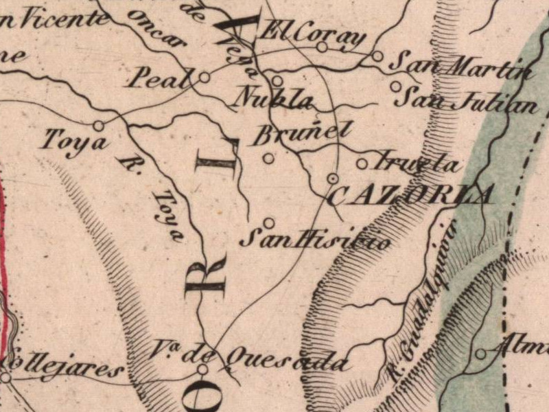Castillo de Toya - Castillo de Toya. Mapa 1847