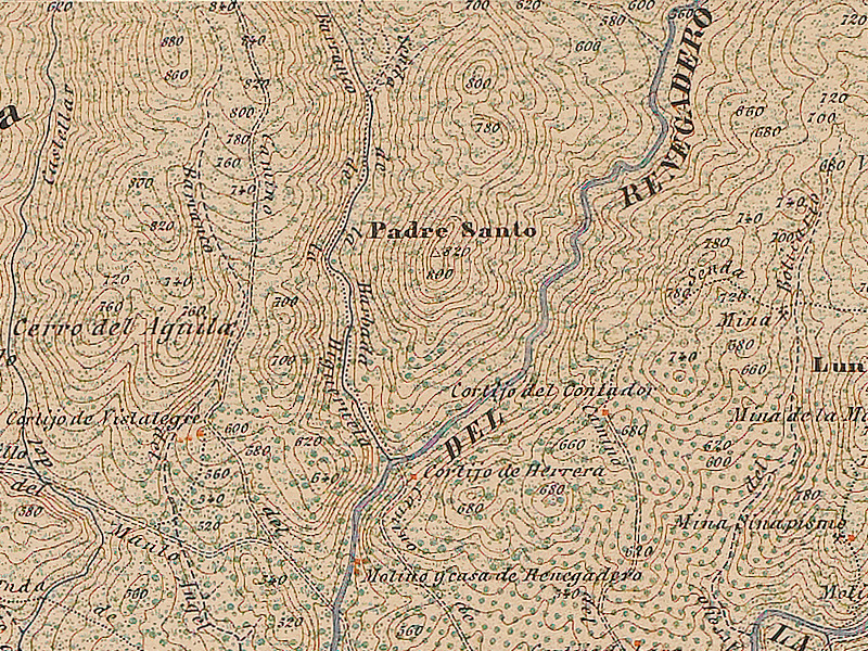 Cerro el Padre Santo - Cerro el Padre Santo. Mapa de 1895