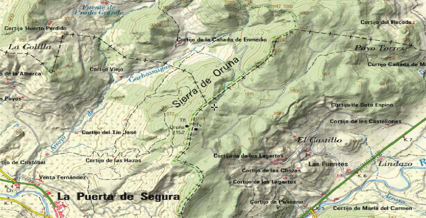 Sierra Orua - Sierra Orua. Mapa