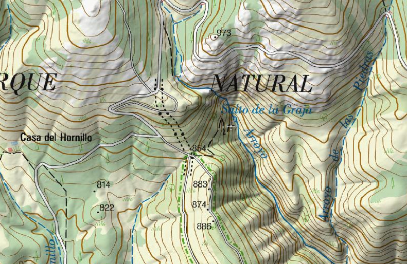 Cascada de la Graja - Cascada de la Graja. Mapa