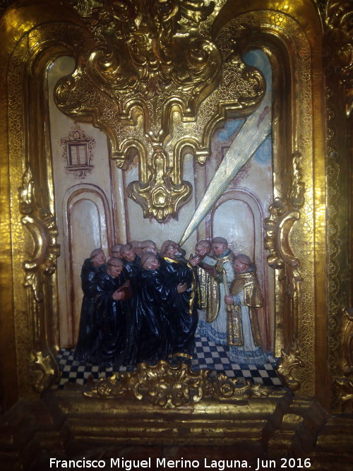 Baslica de San Ildefonso. Retablo de San Benito de Nursia - Baslica de San Ildefonso. Retablo de San Benito de Nursia. Detalle