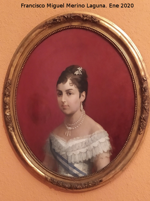 Alfonso XIII de Espa�a - Alfonso XIII de Espa�a. Mar�a de las Mercedes de Orleans cuadro de Pedro Rodr�guez de la Torre. Museo Provincial de Ja�n