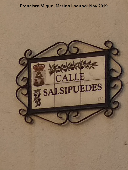 Calle Salsipuedes - Calle Salsipuedes. Placa