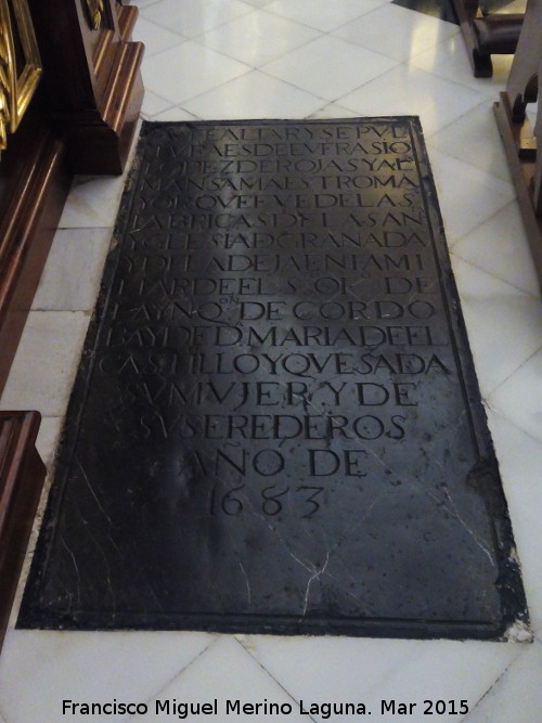 Eufrasio Lpez de Rojas - Eufrasio Lpez de Rojas. Su tumba en el Convento de Santa Teresa - Jan