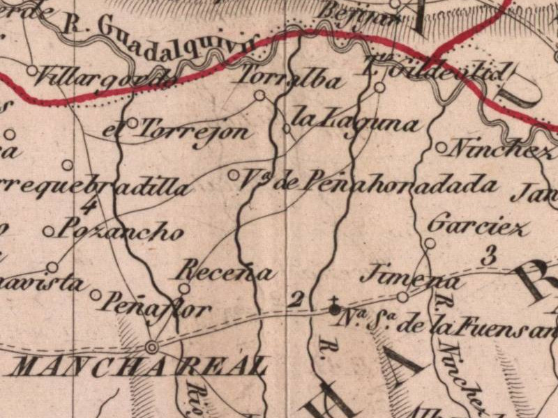 Cortijo de Recena - Cortijo de Recena. Mapa 1847