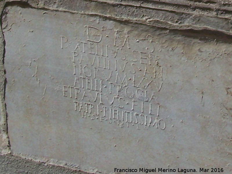 Castillo de Huscar - Castillo de Huscar. Inscripcin romana