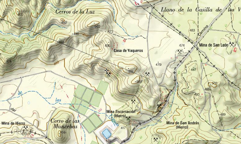 Mina Casa de Vaqueros - Mina Casa de Vaqueros. Mapa