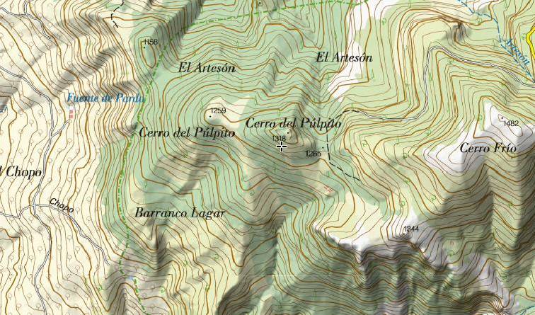 Cerro del P�lpito - Cerro del P�lpito. Mapa