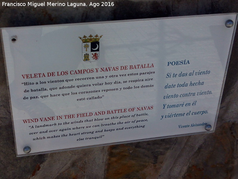 Veleta de los Campos y Navas de Batalla - Veleta de los Campos y Navas de Batalla. Placa