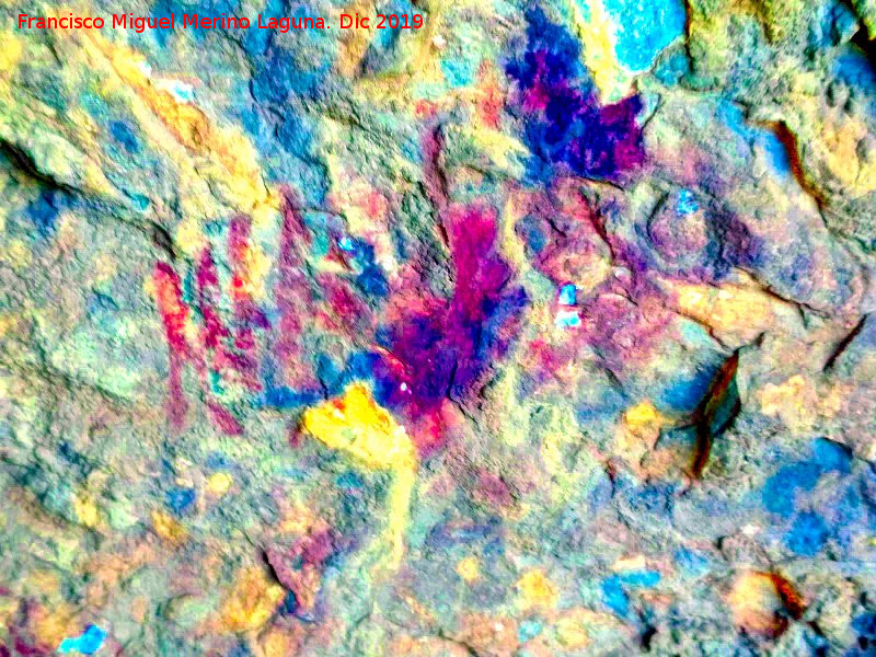 Pinturas rupestres del Abrigo de Mingo - Pinturas rupestres del Abrigo de Mingo. Tratada con Dstretch