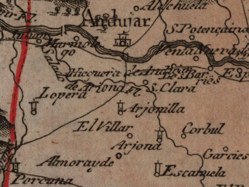 Historia de Arjonilla - Historia de Arjonilla. Mapa 1799
