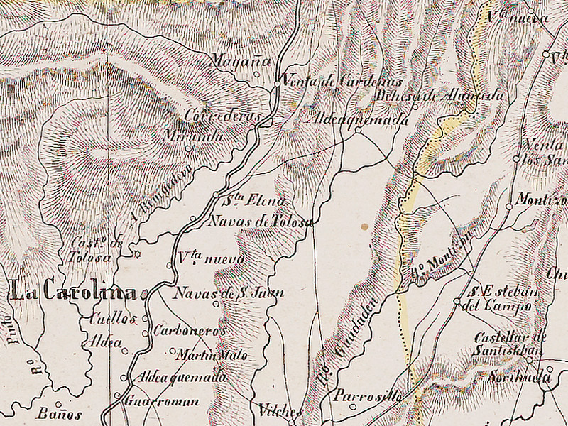 Historia de Carboneros - Historia de Carboneros. Mapa 1850