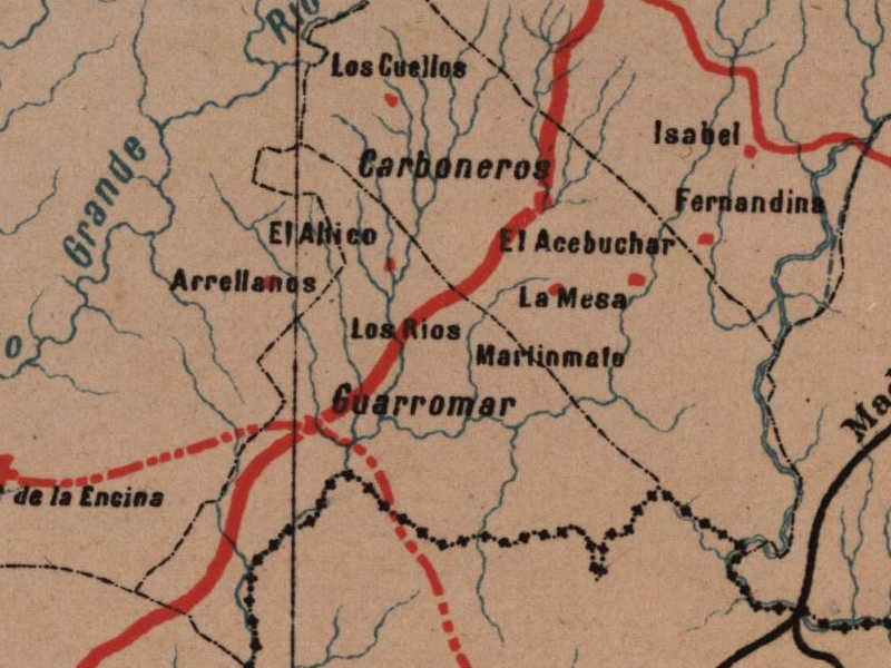 Historia de Carboneros - Historia de Carboneros. Mapa 1885