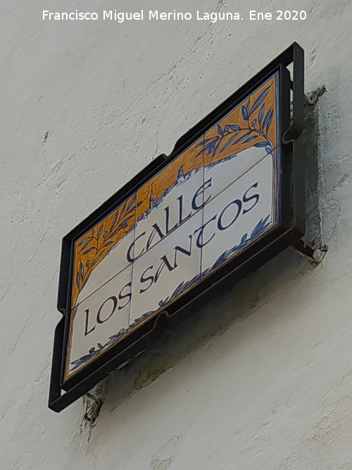 Calle Los Santos - Calle Los Santos. Placa
