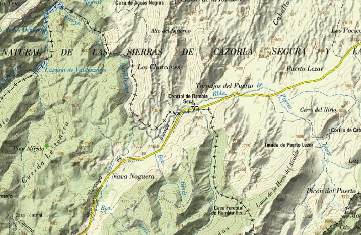 Refugio de Rambla Seca - Refugio de Rambla Seca. Mapa