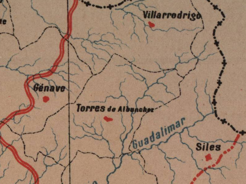 Historia de Torres de Albanchez - Historia de Torres de Albanchez. Mapa 1885