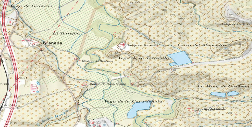 Charca de la Mina de Graena - Charca de la Mina de Graena. Mapa