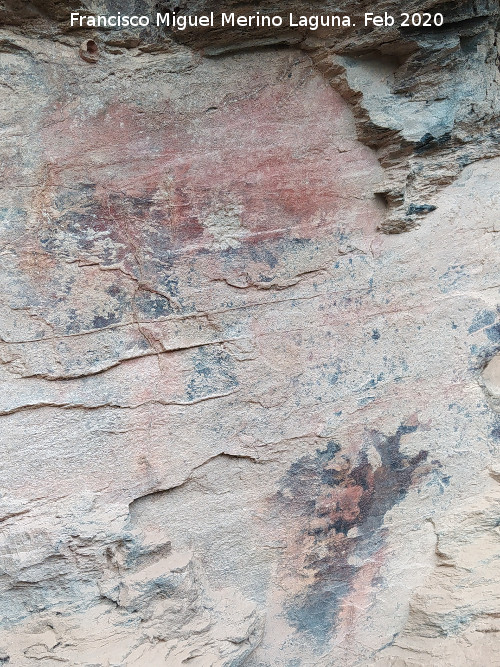 Pinturas rupestres del Abrigo del Guadal�n III - Pinturas rupestres del Abrigo del Guadal�n III. Manchas