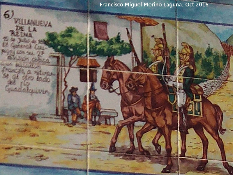 Historia de Villanueva de la Reina - Historia de Villanueva de la Reina. Azulejos en la Casa de Postas - Villanueva de la Reina