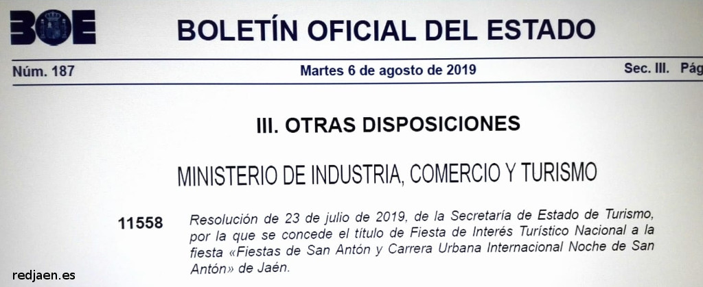 Lumbres de San Antn - Lumbres de San Antn. BOE