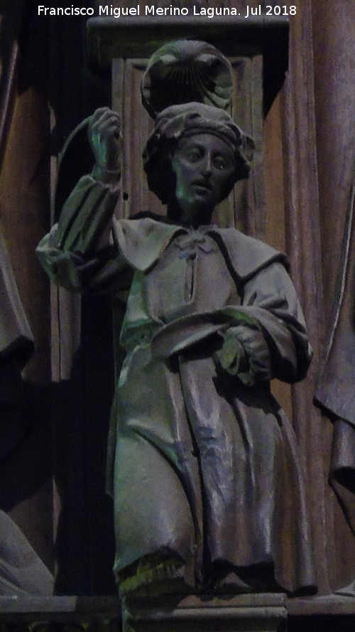 Catedral de Ja�n. Coro. Creaci�n de las plantas - Catedral de Ja�n. Coro. Creaci�n de las plantas. Figura de la izquierda