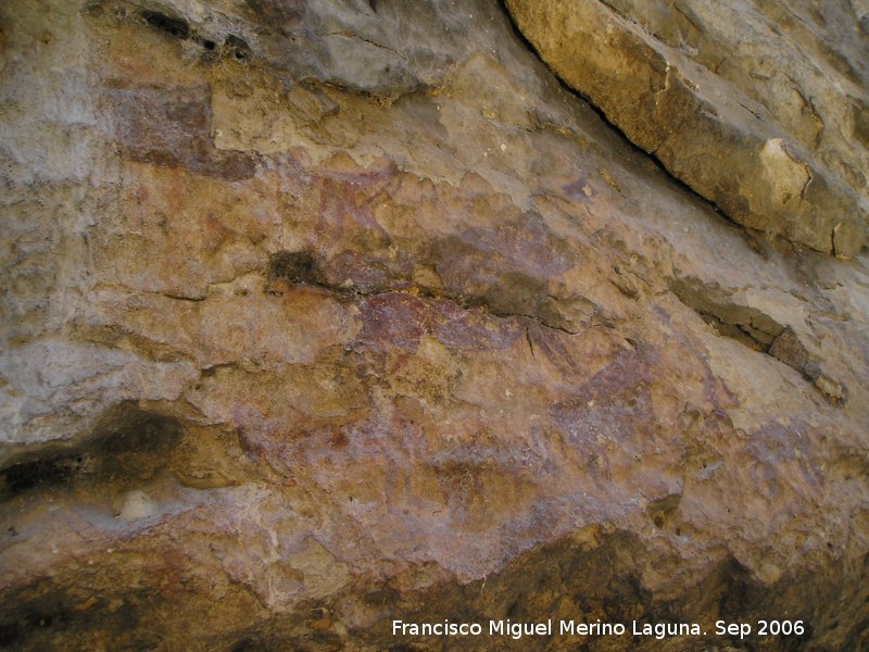 Pinturas rupestres de la Cueva del Engarbo I. Grupo II. Panel VII - Pinturas rupestres de la Cueva del Engarbo I. Grupo II. Panel VII. 