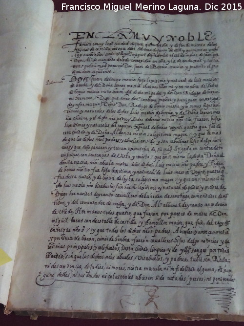 Historia de Jan. Judera - Historia de Jan. Judera. Documento de 1589. Archivo Histrico Provincial de Jan