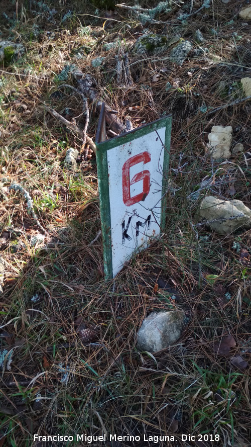 Camino de la Cueva de los Alcaetes - Camino de la Cueva de los Alcaetes. Hito kilomtrico