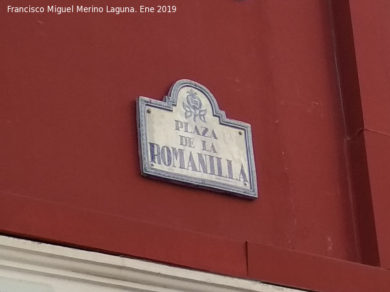 Plaza de la Romanilla - Plaza de la Romanilla. Placa