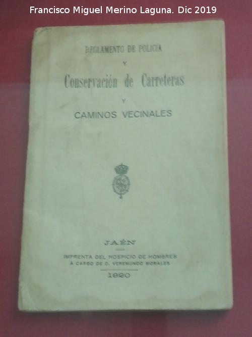 1920 - 1920. Caminos Vecinales de Ja�n 1920. Colecci�n de Francisco Rubio Aguilar