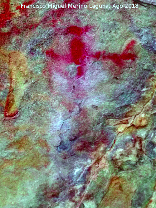 Pinturas rupestres del Abrigo de Mingo Lpez I - Pinturas rupestres del Abrigo de Mingo Lpez I. Antropomorfo tratado con Dstretch