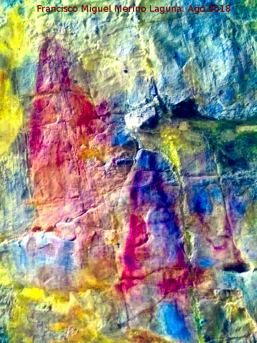 Pinturas rupestres y grabados de la Cueva de Mingo Lpez - Pinturas rupestres y grabados de la Cueva de Mingo Lpez. Tratada con Dstretch
