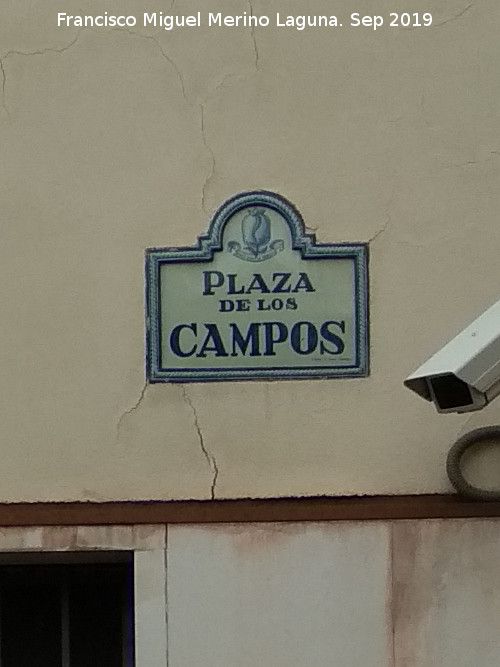 Plaza de los Campos - Plaza de los Campos. Placa