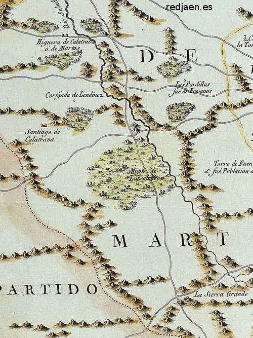 Aldea Monte Lope lvarez - Aldea Monte Lope lvarez. Mapa del Partido de Martos 1735