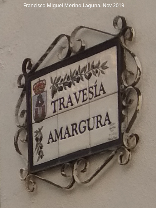 Calle Travesa Amargura - Calle Travesa Amargura. Placa