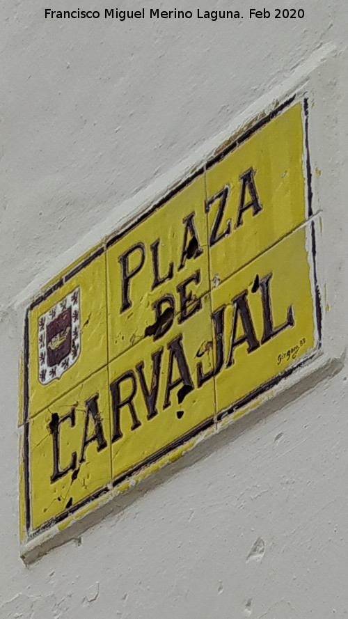 Plaza de Carvajal - Plaza de Carvajal. Placa