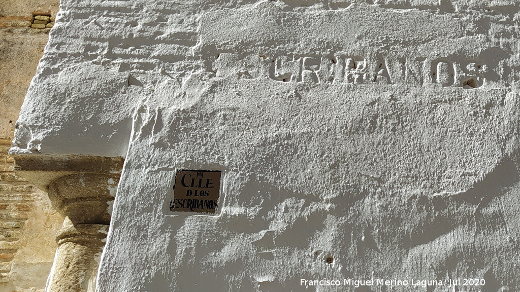 Calle Escribanos - Calle Escribanos. Nombre
