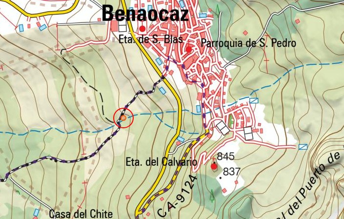 Molino del Arroyo Seco - Molino del Arroyo Seco. Mapa