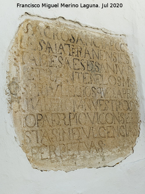 Iglesia de San Juan - Iglesia de San Juan. Inscripci�n