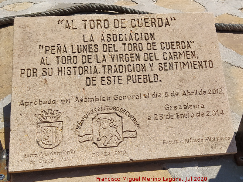 Monumento al Toro de Cuerda - Monumento al Toro de Cuerda. Placa