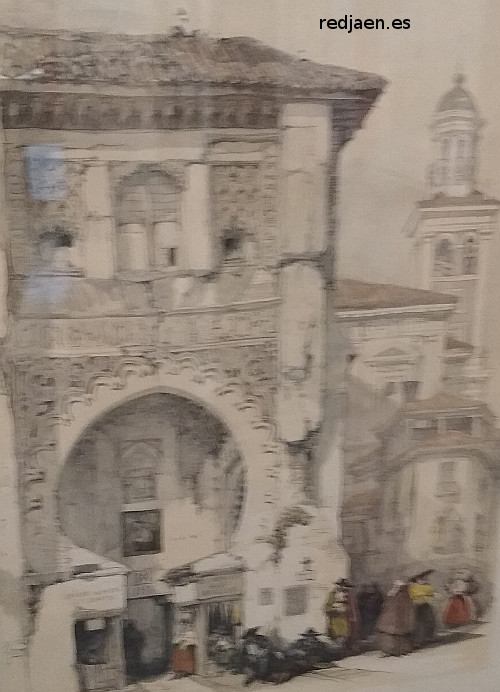 Corral del Carbn - Corral del Carbn. Litografa de 1837 del artista David Roberts. Casa de los Tiros